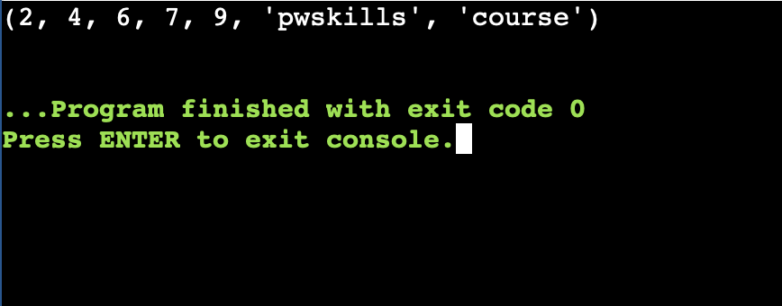 Python Tuples